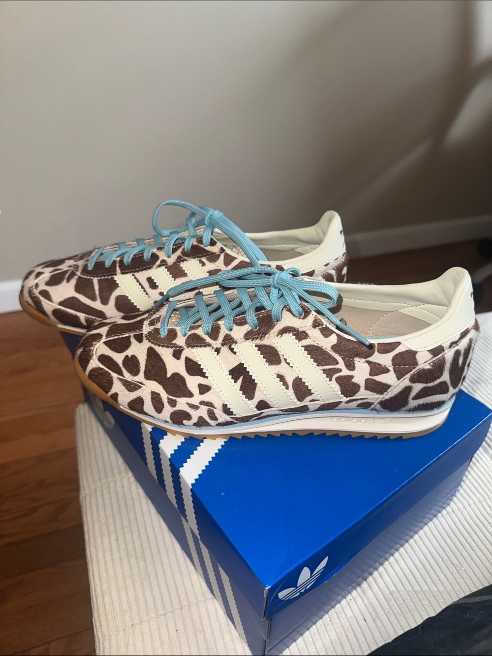 adidas Women's SL 72 OG Cow Print Fur Sneakers NWT